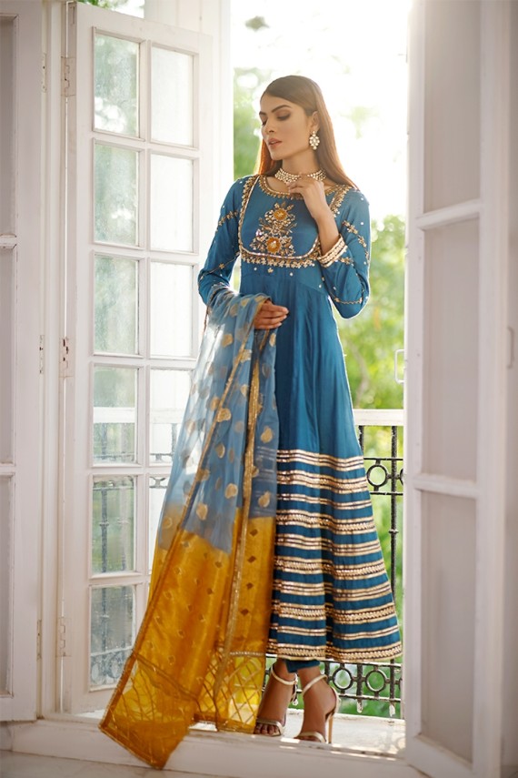 Peshwas paired with multi shaded organza dupatta