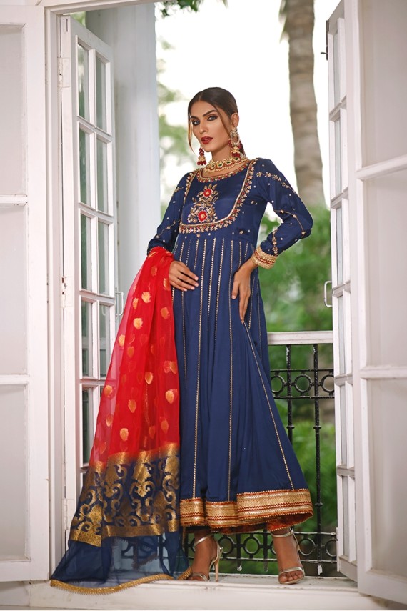 Peshwas paired with multi shaded organza dupatta