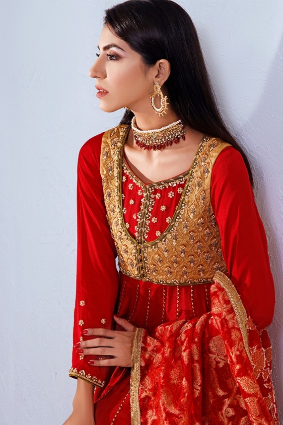 Peshwas paired with multi shaded organza dupatta