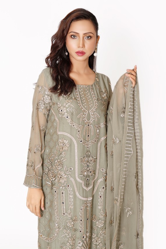 Olive Green Chiffon