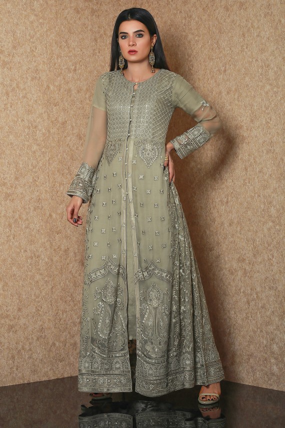 Organza three piece suit shirt trouser and dupatta C9DPO-01