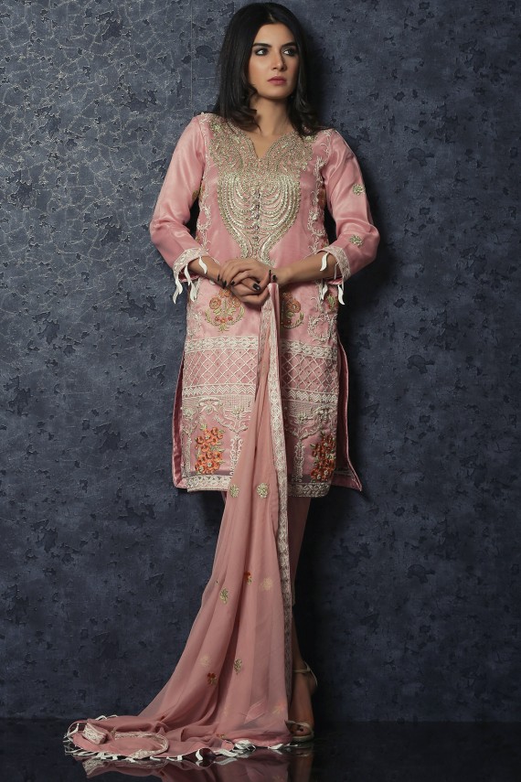 Organza three piece suit shirt trouser and dupatta C9PPO-04