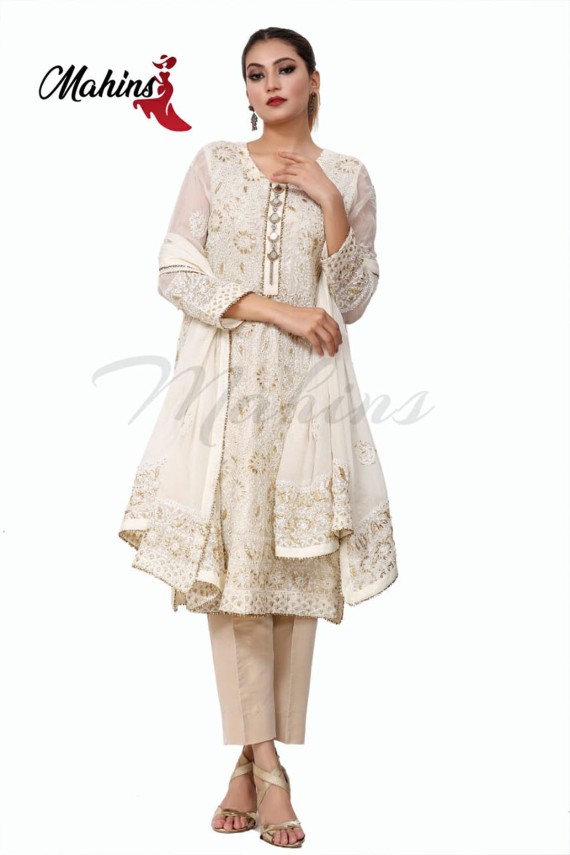 off white chikenkari gota