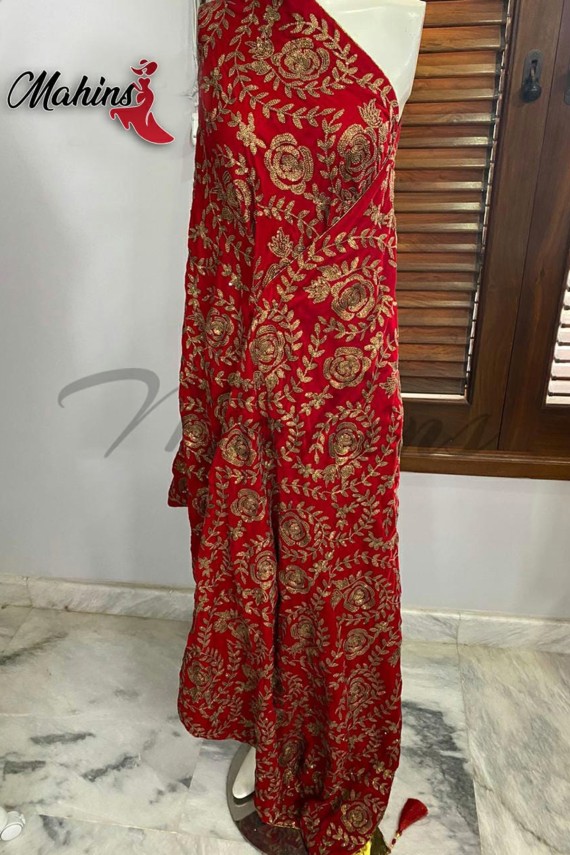 red velvet shawl