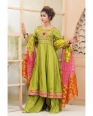 Peshwas paired with multi shaded organza dupatta