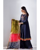 Peshwas paired with multi shaded organza dupatta