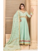 Multi panel peshwas paired with hand embroidered matching dupatta