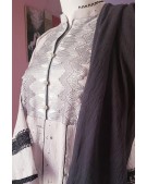 STITCHED- DELICATE COTTON LACED PISHWAS 3 PCS DRESS C10GC-02