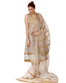 GOLD AND GREY 3PC SUIT JAMAWAR ORGANZA ANGHARKA