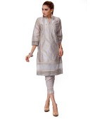 GREY COTTON SILK 2PC SUIT