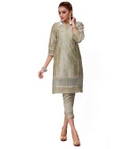 GREEN COTTON SILK 2PC SUIT