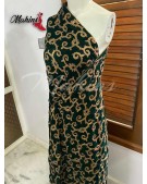 bottle green velvet shawl